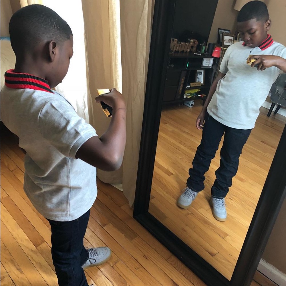 Gray Gucci Kids Shirt